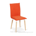 Colorful Fabric Dining Chair with wooden Legs